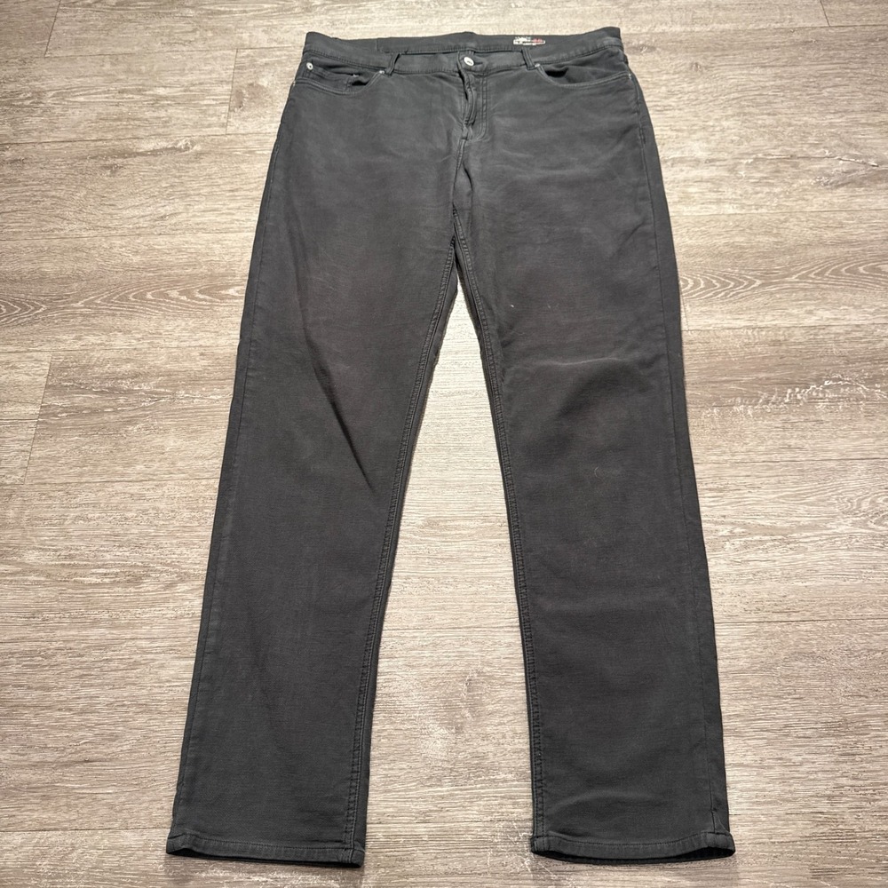 Faherty Jeans Mens 38‎ Gray Denim Stretch 5 Pocket Slim Straight Casual 38x33